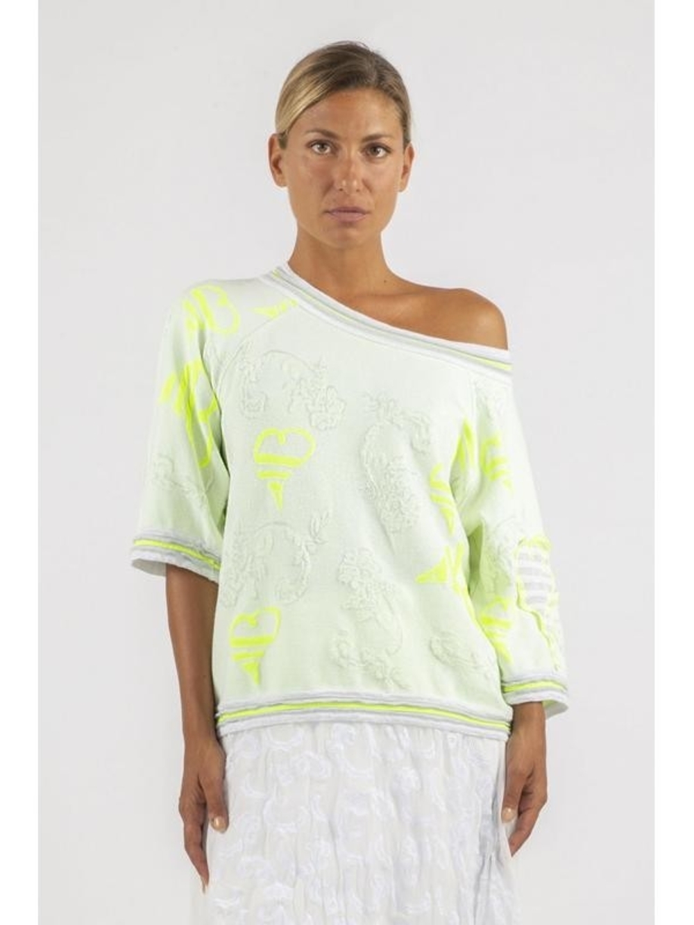 ELISA CAVALETTI Made in Italy Artistic Embroidered Sweatshirt – Boho Chic Size M